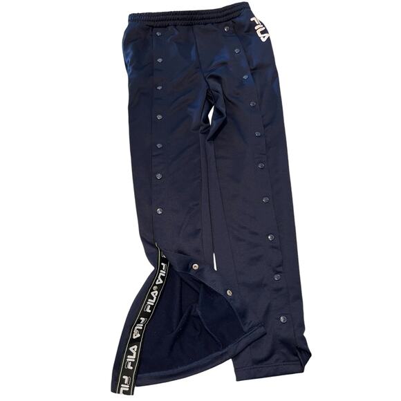 Fila Alice Snap Front Track Pants Navy Womens Size Large Performance Drawstring - Picture 4 of 8